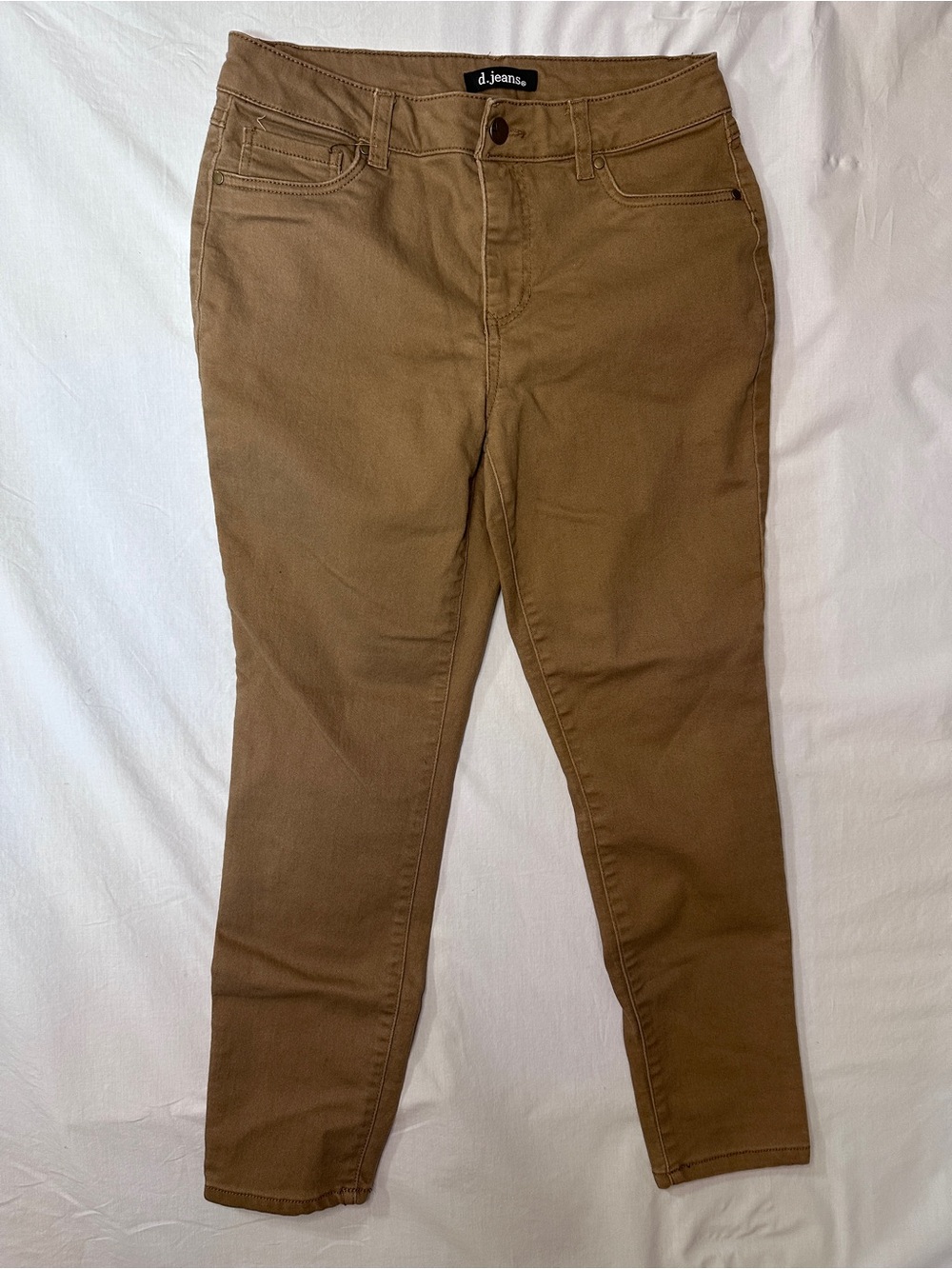 d. jeans Camel Color Slim Straight Jeans